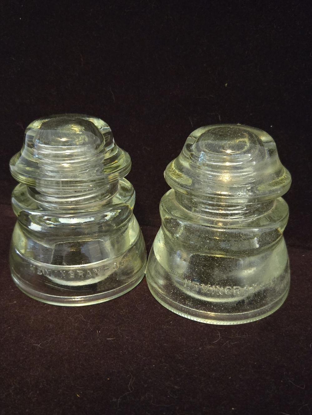 Vintage Clear Glass Insulators Hemingray 45 Set